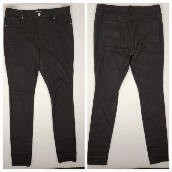Good American Sz Plus 15 Black Jeans High Rise Slim Straight - Picture 1 of 7